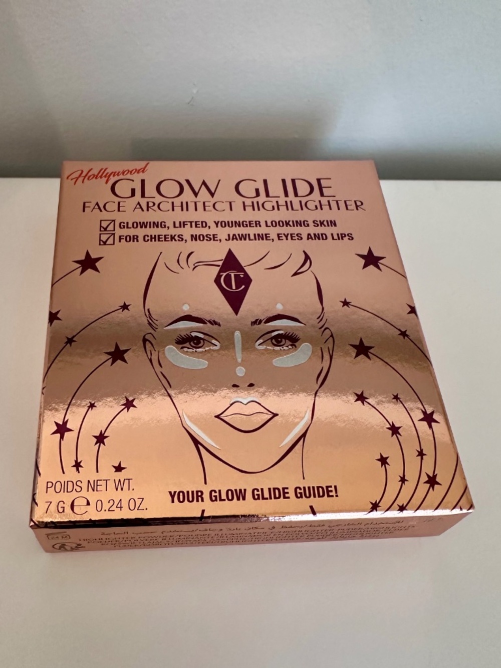 Charlotte Tilbury Glow Glide Face Architect Highlighter Rose Gold NIB - Picture 9 of 9